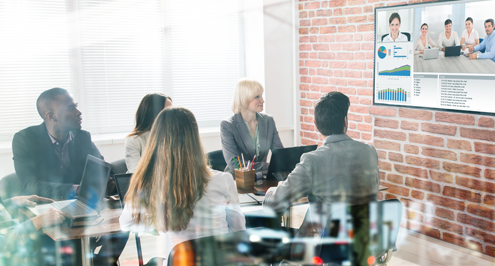 group on a video conference